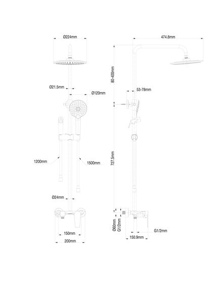 Купить Душевая система с техническим душем WONZON & WOGHAND, Хром (WW-A30874-CR) (ww-a30874-cr) по цене 26245.1 руб., в Санкт-Петебруге в интернет магазине 100-Систем, а также дургие товары WONZON & WOGHAND из раздела Душевые стойки и Душевые стойки, системы, панели, гарнитуры