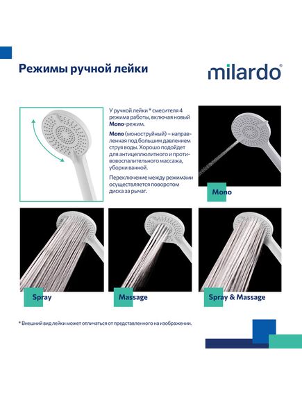 Купить Смеситель для ванны с верхним душем, белый матовый, Rora, Milardo, RORWT4FM06 (rorwt4fm06) по цене 21990 руб., в Санкт-Петебруге в интернет магазине 100-Систем, а также дургие товары MILARDO из раздела Душевые стойки и Душевые стойки, системы, панели, гарнитуры