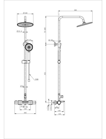 Купить Душевая система с термостатом WONZON & WOGHAND Plate, Хром (WW-C3017-A-CR) (ww-c3017-a-cr) по цене 41945 руб., в Санкт-Петебруге в интернет магазине 100-Систем, а также дургие товары WONZON & WOGHAND из раздела Душевые стойки и Душевые стойки, системы, панели, гарнитуры