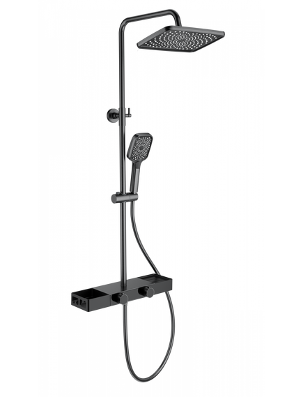 Купить Душевая система с термостатом WONZON & WOGHAND Shelf, Черный матовый (WW-B3552-MB) (ww-b3552-mb) по цене 51131 руб., в Санкт-Петебруге в интернет магазине 100-Систем, а также дургие товары WONZON & WOGHAND из раздела Душевые стойки и Душевые стойки, системы, панели, гарнитуры