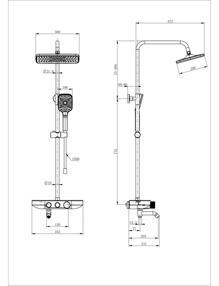 Купить Душевая система с термостатом WONZON & WOGHAND, Хром (WW-B3099-A-CR) (ww-b3099-a-cr) по цене 31308.2 руб., в Санкт-Петебруге в интернет магазине 100-Систем, а также дургие товары WONZON & WOGHAND из раздела Душевые стойки и Душевые стойки, системы, панели, гарнитуры
