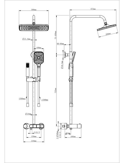 Купить Душевая система с термостатом WONZON & WOGHAND MUSE Corno, Хром (WW-B3112-CR) (ww-b3112-cr) по цене 53621 руб., в Санкт-Петебруге в интернет магазине 100-Систем, а также дургие товары WONZON & WOGHAND из раздела Душевые стойки и Душевые стойки, системы, панели, гарнитуры