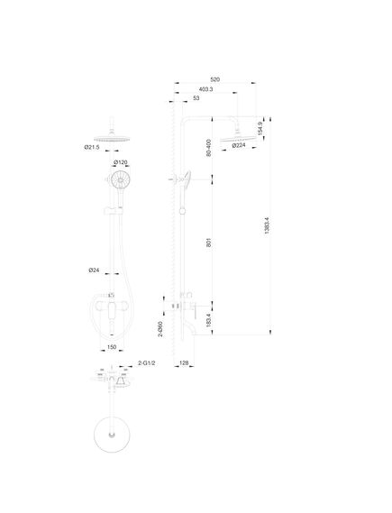Купить Душевая система WONZON & WOGHAND Line, Брашированное золото (WW-AE3354-BG) (ww-ae3354-bg) по цене 40354 руб., в Санкт-Петебруге в интернет магазине 100-Систем, а также дургие товары WONZON & WOGHAND из раздела Душевые стойки и Душевые стойки, системы, панели, гарнитуры