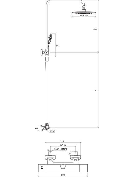 Купить Душевая стойка Ravak 10° TD 091.00/150 (x070103) по цене 41250 руб., в Санкт-Петебруге в интернет магазине 100-Систем, а также дургие товары RAVAK из раздела Душевые стойки и Душевые стойки, системы, панели, гарнитуры