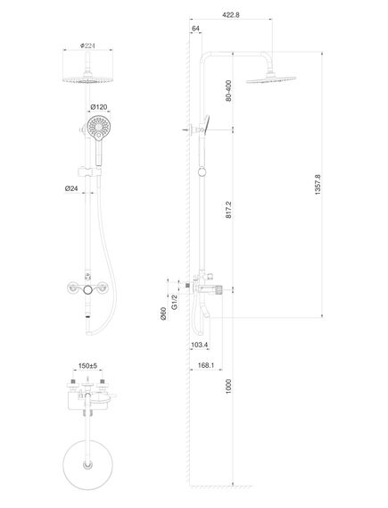 Купить Душевая система WONZON & WOGHAND CLICK, Белый матовый (WW-N3S962-MW) (ww-n3s962-mw) по цене 26469.1 руб., в Санкт-Петебруге в интернет магазине 100-Систем, а также дургие товары WONZON & WOGHAND из раздела Душевые стойки и Душевые стойки, системы, панели, гарнитуры