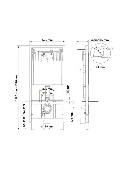 Купить Комплект BERGES: инсталляция NOVUM, кнопка L5, унитаз MASCON  Rimless, сидение дюропласт Toma Slim SO (043217) по цене 35900 руб., в Санкт-Петебруге в интернет магазине 100-Систем, а также дургие товары BERGES из раздела Готовые решения и Инсталляции