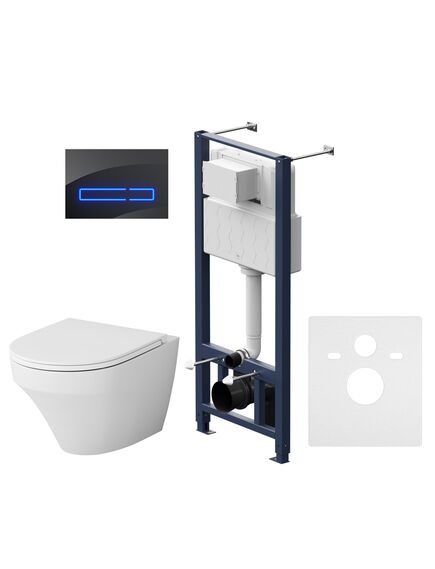 Купить Комплект унитаза с инсталляцией AM.PM Inspire FlashClean IS450A38.501700 с сиденьем Микролифт и клавишей смыва Черный (is450a38.501700) по цене 81790 руб., в Санкт-Петебруге в интернет магазине 100-Систем, а также дургие товары AM.PM из раздела Готовые решения и Инсталляции