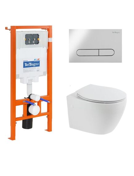 Купить Комплект Унитаз подвесной BelBagno PROSPERO BB507B Сиденье дюропласт с системой Soft Close BB1055SC Система инсталляции для унитазов BelBagno BB002-80 Клавиша смыва PROSPERO BB005-PR-CHROME (bb507b/bb1055sc/bb002-80/bb005-pr-chrome) по цене 37300 руб., в Санкт-Петебруге в интернет магазине 100-Систем, а также дургие товары BelBagno из раздела Готовые решения и Инсталляции