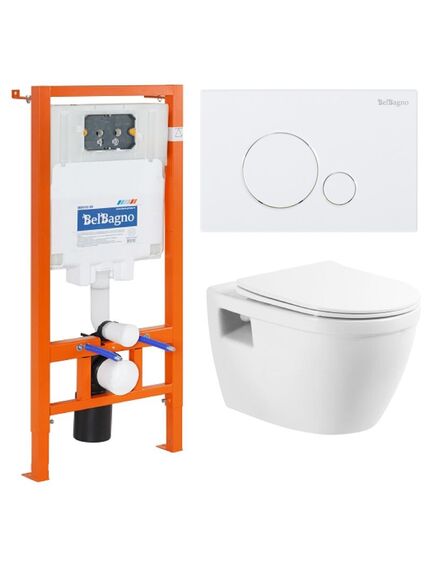 Купить Комплект Унитаз подвесной BelBagno LOTO с сиденьем дюропласт soft close BB070CHR/SC Система инсталляции для унитазов BelBagno BB002-80 Клавиша смыва SFERA BB014-SR-BIANCO (bb070chr/sc/bb002-80/bb014-sr-bianco) по цене 32560 руб., в Санкт-Петебруге в интернет магазине 100-Систем, а также дургие товары BelBagno из раздела Готовые решения и Инсталляции