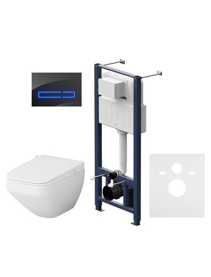 Купить Комплект унитаза с инсталляцией AM.PM Inspire V2.0 FlashClean IS450A38.CCC50A с электронным сиденьем Микролифт с функцией биде и клавишей смыва Черный (is450a38.ccc50a) по цене 239990 руб., в Санкт-Петебруге в интернет магазине 100-Систем, а также дургие товары AM.PM из раздела Готовые решения и Инсталляции