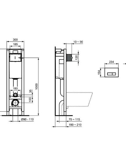 Купить 3 в 1 Промо-комплект с подвесным унитазом CONNECT E803501  и инсталляцией PROSYS (w220101) по цене 35857.5 руб., в Санкт-Петебруге в интернет магазине 100-Систем, а также дургие товары IDEAL STANDARD из раздела Готовые решения и Инсталляции