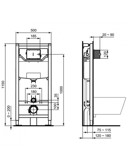 Купить Промо-комплект 3 в 1 Ideal Standard с подвесным унитазом TESI AquaBlade® T007901 и инсталляцией PROSYS (t386801) по цене 64204.35 руб., в Санкт-Петебруге в интернет магазине 100-Систем, а также дургие товары IDEAL STANDARD из раздела Готовые решения и Инсталляции