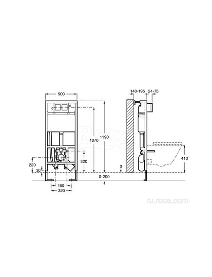 Купить Система инсталляции Roca Duplo WC Smart 890090800 (890090800) по цене 30449.77 руб., в Санкт-Петебруге в интернет магазине 100-Систем, а также дургие товары ROCA из раздела Инсталляции для унитазов и Инсталляции
