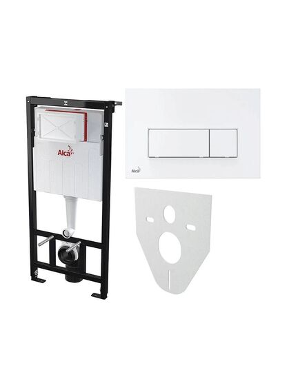 Купить Set Инсталляции AM101/1120-4:1 RU с белой кнопкой M570 + M91 (2 места) (am101/1120-4:1 ru m570-0001) по цене 27821 руб., в Санкт-Петебруге в интернет магазине 100-Систем, а также дургие товары AlcaPlast из раздела Инсталляции для унитазов и Инсталляции