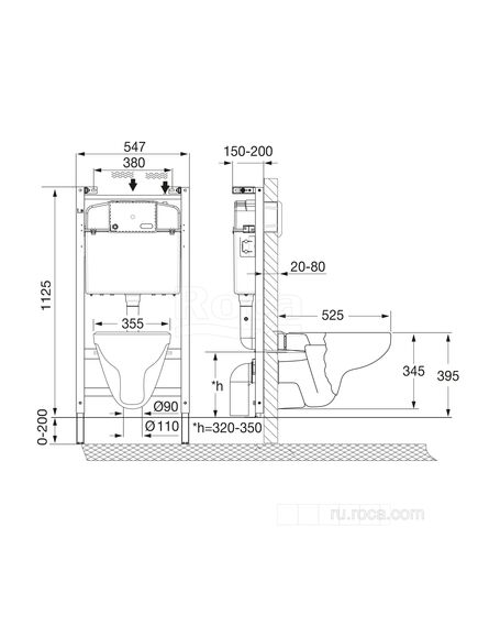 Купить Комплект унитаз с инсталляцией Roca Victoria 893105010 (893105010) по цене 28408.21 руб., в Санкт-Петебруге в интернет магазине 100-Систем, а также дургие товары ROCA из раздела Готовые решения и Инсталляции