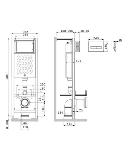 Купить I012711.0301 ErgoFit инсталляция для подвес унитаза с клавишей ErgoFit M пластик, белый глянцевый (i012711.0301) по цене 23590 руб., в Санкт-Петебруге в интернет магазине 100-Систем, а также дургие товары AM.PM из раздела Инсталляции для унитазов и Инсталляции