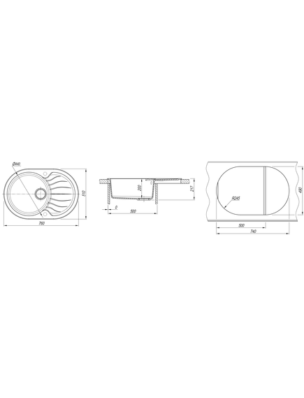 Купить Кухонная мойка БЕРТА 760 (25.040.c0760.401) по цене 7098 руб., в Санкт-Петебруге в интернет магазине 100-Систем, а также дургие товары Dr. Gans из раздела Врезные мойки и Кухонные мойки