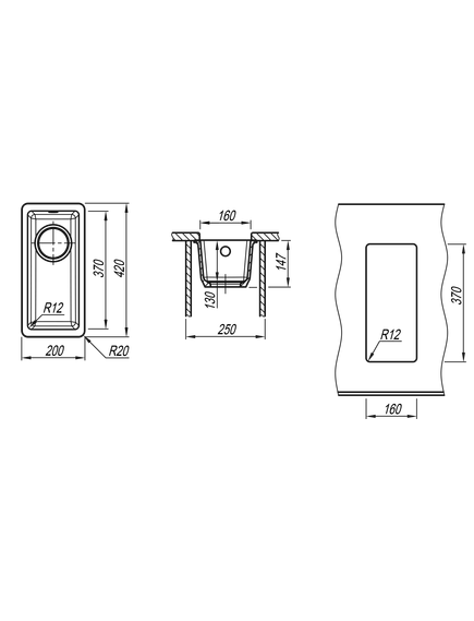 Купить Кухонная мойка ВЕГА 160 (22.300.00160.107) по цене 6626 руб., в Санкт-Петебруге в интернет магазине 100-Систем, а также дургие товары Florentina из раздела Врезные мойки и Кухонные мойки