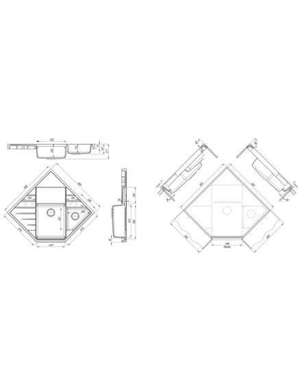 Купить Кухонная мойка БОМБЕЙ (20.375.j0900.102) по цене 43584 руб., в Санкт-Петебруге в интернет магазине 100-Систем, а также дургие товары Florentina из раздела Врезные мойки и Кухонные мойки