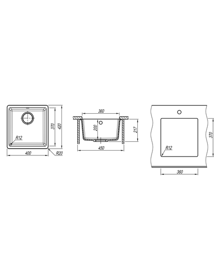 Купить Кухонная мойка ВЕГА 360 (22.310.b0360.107) по цене 10345 руб., в Санкт-Петебруге в интернет магазине 100-Систем, а также дургие товары Florentina из раздела Врезные мойки и Кухонные мойки