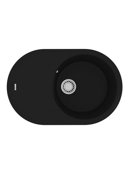 Купить Кухонная мойка Lemark LACHA 760 врезная овальная с крылом из кварцгранита цвет: Антрацит  (9910055) по цене 18790 руб., в Санкт-Петебруге в интернет магазине 100-Систем, а также дургие товары LEMARK из раздела Врезные мойки и Кухонные мойки