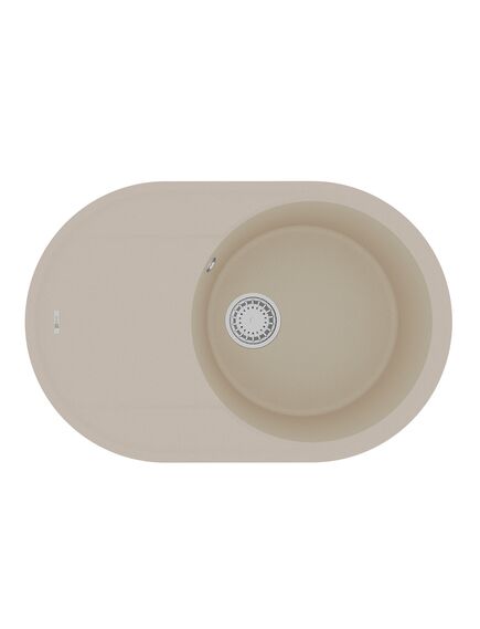 Купить Кухонная мойка Lemark LACHA 760 врезная овальная с крылом из кварцгранита цвет: Бежевый (9910056) по цене 18790 руб., в Санкт-Петебруге в интернет магазине 100-Систем, а также дургие товары LEMARK из раздела Врезные мойки и Кухонные мойки