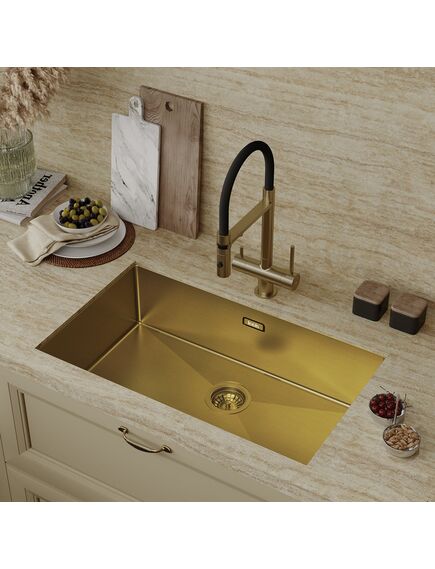 Купить Мойка, нерж. сталь, универсального монтажа, матовое золото, 740*440, Edifice, IDDIS, EDI74B0i77 (edi74b0i77) по цене 42890 руб., в Санкт-Петебруге в интернет магазине 100-Систем, а также дургие товары IDDIS из раздела Врезные мойки и Кухонные мойки