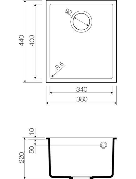 Купить Кухонная мойка Omoikiri Bosen 38-U-BL (4993157) по цене 28188 руб., в Санкт-Петебруге в интернет магазине 100-Систем, а также дургие товары Omoikiri из раздела Врезные мойки и Кухонные мойки