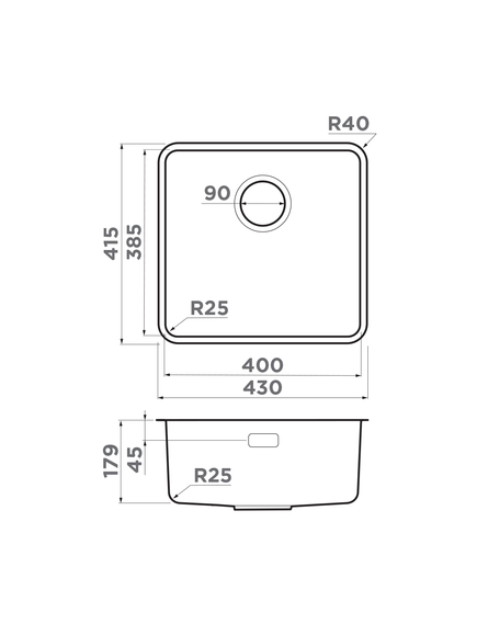 Купить Мойка Omi 43-U/I-GB Ultra нерж.сталь/графит (4997420) по цене 31488 руб., в Санкт-Петебруге в интернет магазине 100-Систем, а также дургие товары Omoikiri из раздела Врезные мойки и Кухонные мойки