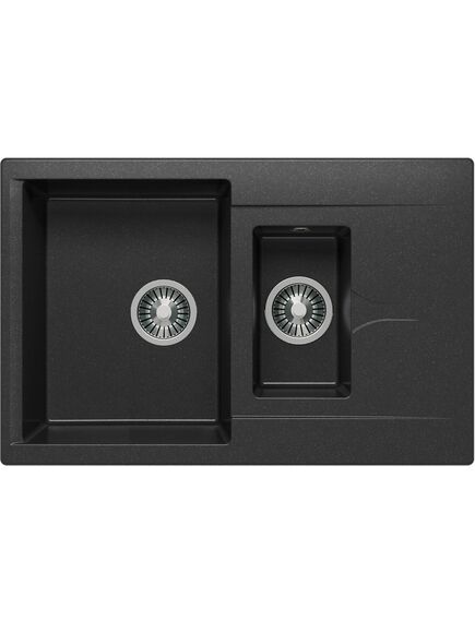 Купить Кухонная каменная мойка Polygran BRIG-770 черная (621404) по цене 9700 руб., в Санкт-Петебруге в интернет магазине 100-Систем, а также дургие товары POLYGRAN из раздела Двойные мойки и Кухонные мойки