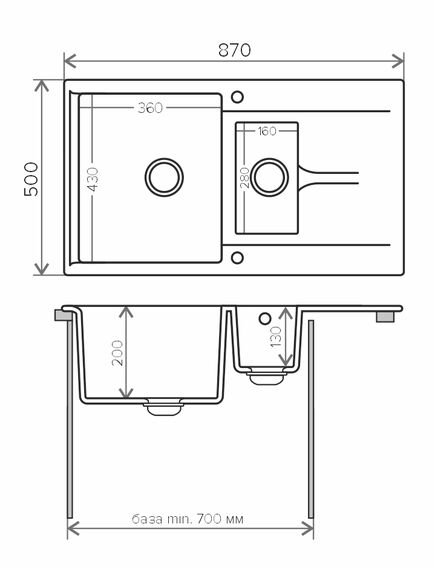 Купить Кухонная каменная мойка Polygran BRIG-870 песочный (627413) по цене 10100 руб., в Санкт-Петебруге в интернет магазине 100-Систем, а также дургие товары POLYGRAN из раздела Двойные мойки и Кухонные мойки