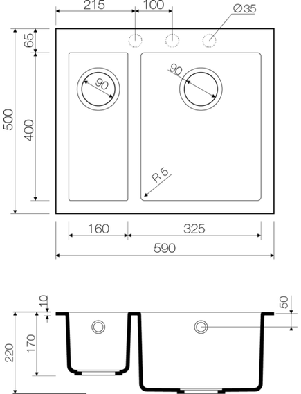 Купить Кухонная мойка Omoikiri Bosen 59-2-SA Tetogranit/бежевый (4993151) по цене 42888 руб., в Санкт-Петебруге в интернет магазине 100-Систем, а также дургие товары Omoikiri из раздела Двойные мойки и Кухонные мойки