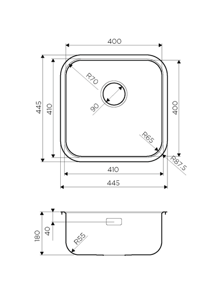Купить Кухонная мойка Omoikiri Omi 44-U/IF IN Нержавеющая сталь 4993494 (4993494) по цене 12588 руб., в Санкт-Петебруге в интернет магазине 100-Систем, а также дургие товары Omoikiri из раздела Интегрированные мойки и Кухонные мойки
