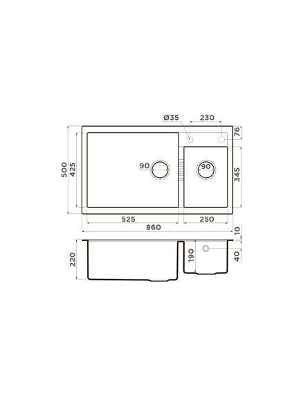 Купить Кухонная мойка Omoikiri Tedori 86-2-LB-BE 4993933 Ваниль (4993933) по цене 53188 руб., в Санкт-Петебруге в интернет магазине 100-Систем, а также дургие товары Omoikiri из раздела Двойные мойки и Кухонные мойки