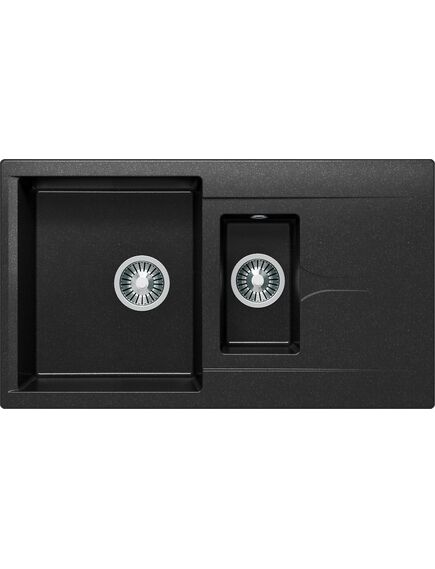 Купить Кухонная каменная мойка Polygran BRIG-870 черная (627383) по цене 10100 руб., в Санкт-Петебруге в интернет магазине 100-Систем, а также дургие товары POLYGRAN из раздела Двойные мойки и Кухонные мойки