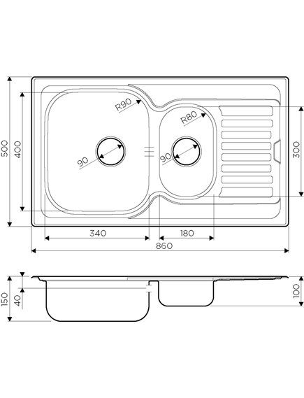 Купить Кухонная мойка Omoikiri Kashiogawa 86-2-IN (4993454) по цене 15588 руб., в Санкт-Петебруге в интернет магазине 100-Систем, а также дургие товары Omoikiri из раздела Двойные мойки и Кухонные мойки