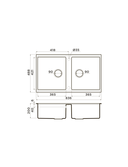 Купить Кухонная мойка Omoikiri Kitagawa 83-2-U-GB (4993811) по цене 70888 руб., в Санкт-Петебруге в интернет магазине 100-Систем, а также дургие товары Omoikiri из раздела Двойные мойки и Кухонные мойки