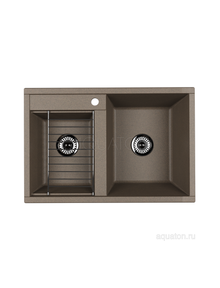 Купить Мойка для кухни из литого мрамора AQUATON Делия 78 DBL 2 чаши серый шелк 1A723132DE250 (1a723132de250) по цене 14718.7 руб., в Санкт-Петебруге в интернет магазине 100-Систем, а также дургие товары AQUATON из раздела Двойные мойки и Кухонные мойки