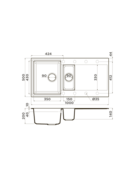 Купить Кухонная мойка Omoikiri Sakaime 100-2-WH Tetogranit/белый (4993895) по цене 42888 руб., в Санкт-Петебруге в интернет магазине 100-Систем, а также дургие товары Omoikiri из раздела Двойные мойки и Кухонные мойки