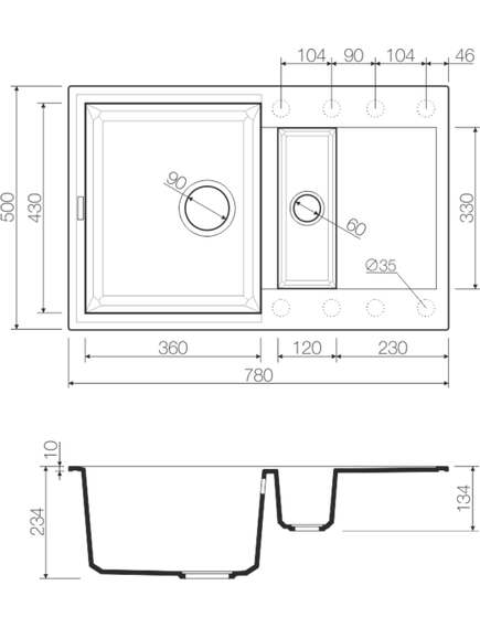 Купить Кухонная мойка Omoikiri Sakaime 78-2-WH Tetogranit/белый (4993128) по цене 35988 руб., в Санкт-Петебруге в интернет магазине 100-Систем, а также дургие товары Omoikiri из раздела Двойные мойки и Кухонные мойки