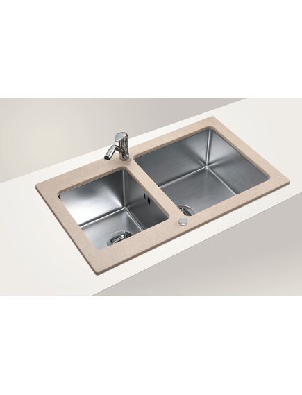 Купить Кухонная мойка комбинированная TOLERO Twist TTS-840 белая (474278) по цене 25900 руб., в Санкт-Петебруге в интернет магазине 100-Систем, а также дургие товары TOLERO из раздела Двойные мойки и Кухонные мойки