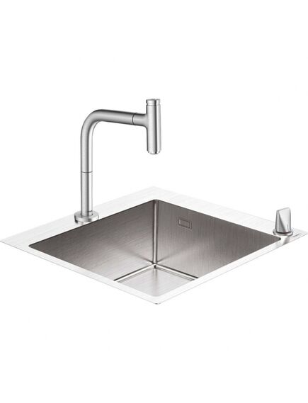 Купить Кухонная мойка Hansgrohe C71 43201800 со смесителем (43201800) по цене 261416.08 руб., в Санкт-Петебруге в интернет магазине 100-Систем, а также дургие товары HANSGROHE из раздела Накладные мойки и Кухонные мойки