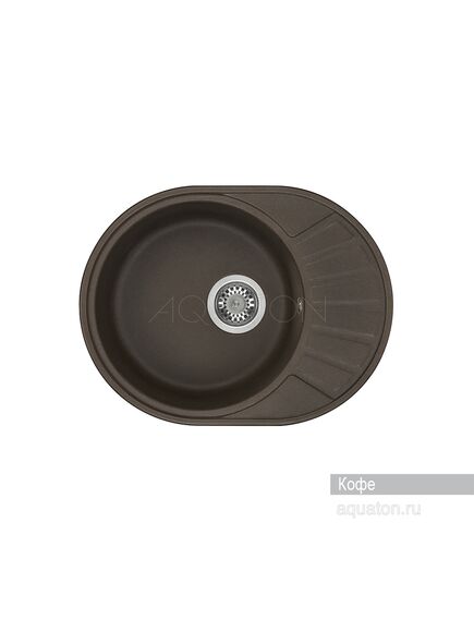 Купить Мойка для кухни из литого мрамора AQUATON Чезана круглая с крылом кофе 1A711232CS280 (1a711232cs280) по цене 7406 руб., в Санкт-Петебруге в интернет магазине 100-Систем, а также дургие товары AQUATON из раздела Накладные мойки и Кухонные мойки