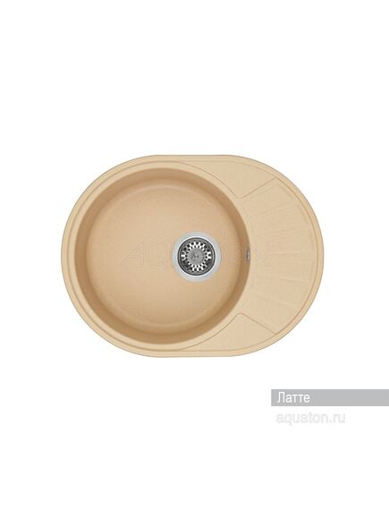 Купить Мойка для кухни из литого мрамора AQUATON Чезана круглая с крылом латте 1A711232CS260 (1a711232cs260) по цене 7406 руб., в Санкт-Петебруге в интернет магазине 100-Систем, а также дургие товары AQUATON из раздела Накладные мойки и Кухонные мойки