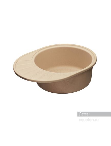 Купить Мойка для кухни из литого мрамора AQUATON Чезана круглая с крылом латте 1A711232CS260 (1a711232cs260) по цене 7406 руб., в Санкт-Петебруге в интернет магазине 100-Систем, а также дургие товары AQUATON из раздела Накладные мойки и Кухонные мойки