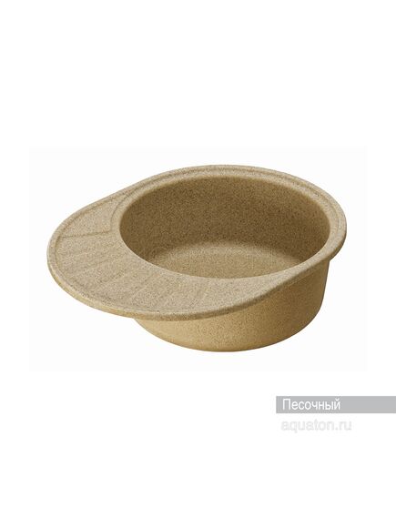 Купить Мойка для кухни из литого мрамора AQUATON Чезана круглая с крылом песочная 1A711232CS220 (1a711232cs220) по цене 7406 руб., в Санкт-Петебруге в интернет магазине 100-Систем, а также дургие товары AQUATON из раздела Накладные мойки и Кухонные мойки