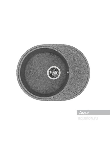 Купить Мойка для кухни из литого мрамора AQUATON Чезана круглая с крылом серая 1A711232CS230 (1a711232cs230) по цене 7406 руб., в Санкт-Петебруге в интернет магазине 100-Систем, а также дургие товары AQUATON из раздела Накладные мойки и Кухонные мойки