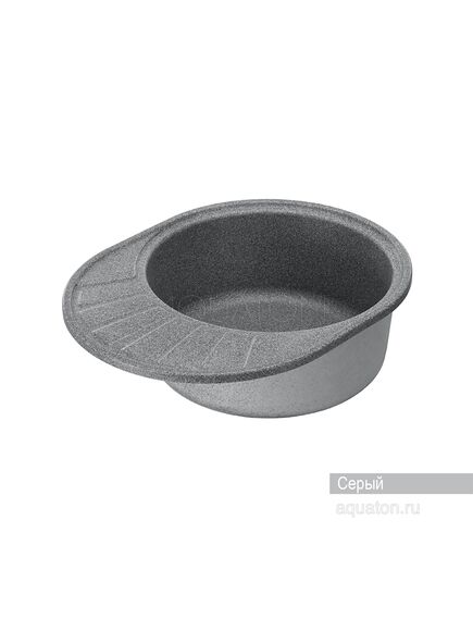 Купить Мойка для кухни из литого мрамора AQUATON Чезана круглая с крылом серая 1A711232CS230 (1a711232cs230) по цене 7406 руб., в Санкт-Петебруге в интернет магазине 100-Систем, а также дургие товары AQUATON из раздела Накладные мойки и Кухонные мойки