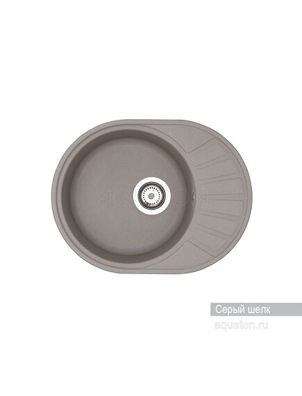 Купить Мойка для кухни из литого мрамора AQUATON Чезана круглая с крылом серый шелк 1A711232CS250 (1a711232cs250) по цене 7406 руб., в Санкт-Петебруге в интернет магазине 100-Систем, а также дургие товары AQUATON из раздела Накладные мойки и Кухонные мойки