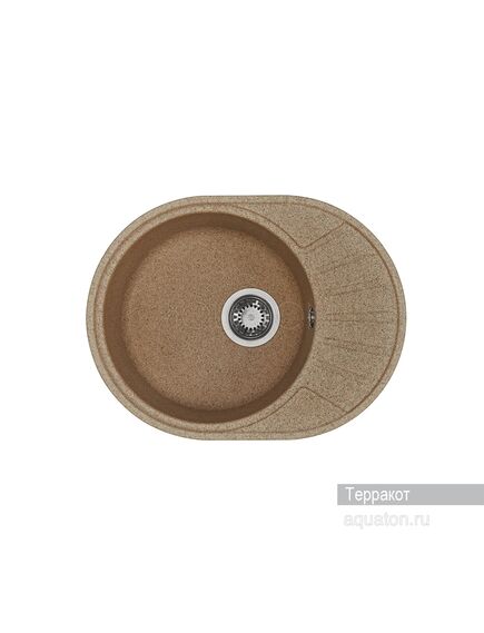 Купить Мойка для кухни из литого мрамора AQUATON Чезана круглая с крылом терракотовая 1A711232CS270 (1a711232cs270) по цене 7406 руб., в Санкт-Петебруге в интернет магазине 100-Систем, а также дургие товары AQUATON из раздела Накладные мойки и Кухонные мойки